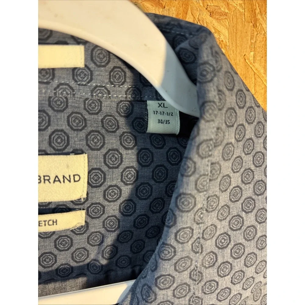 Lucky Brand Slim Fit Shirt XL Blue 4-Way Stretch Button Up Mens